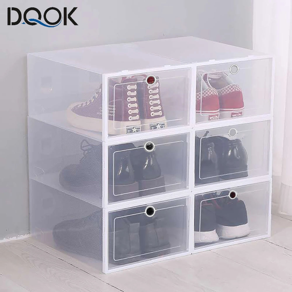 Stackable Clear Shoe Boxes, Set of 6