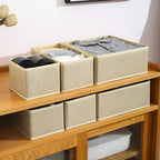3pcs/1set Underwear Storage Box Foldable Non-woven Storage Box Six-piece Set Underwear Bra Socks Drawer Storage Finishing Box
