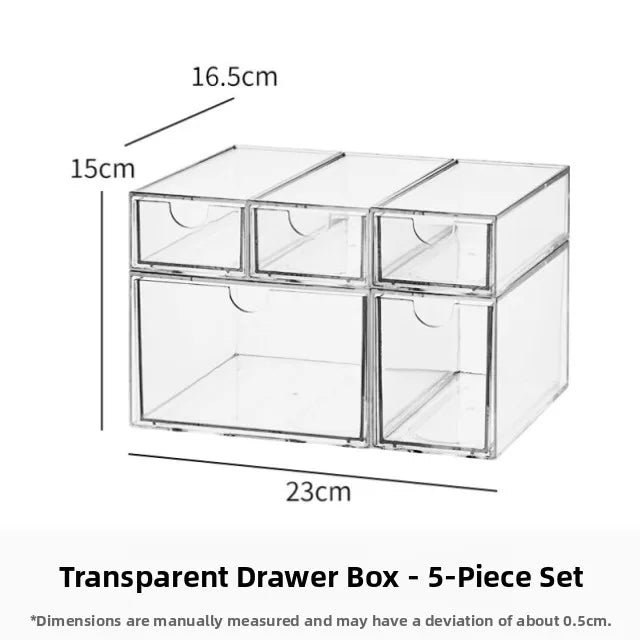 Desktop Multi-Layer Organizer Rack Three Drawers Desk Heightening Stand Office Monitor Notebook Storage Shelf Rectangular Den...