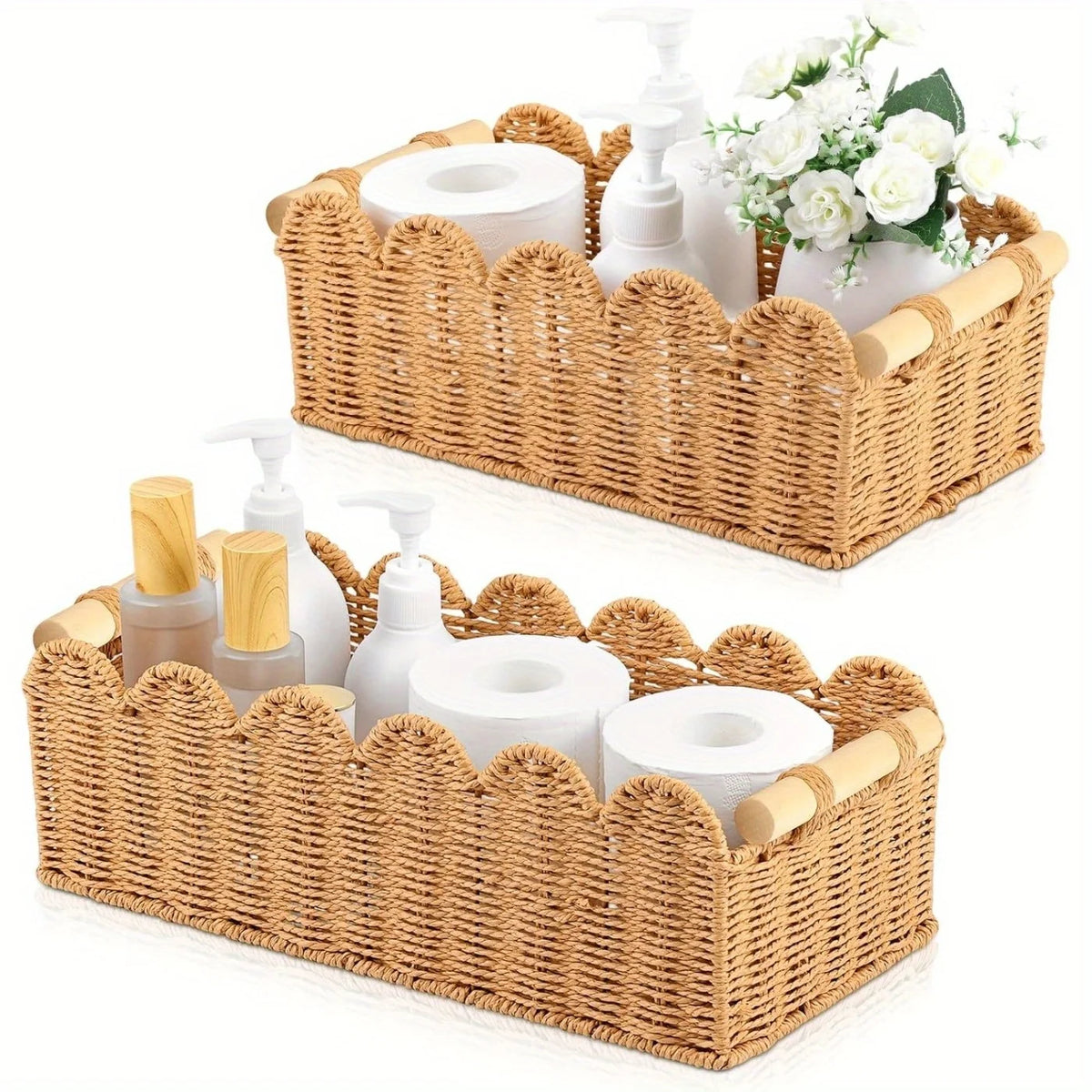 Handmade Woven Storage Basket, Plant Fiber