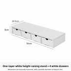 Desktop Multi-Layer Organizer Rack Three Drawers Desk Heightening Stand Office Monitor Notebook Storage Shelf Rectangular Den...