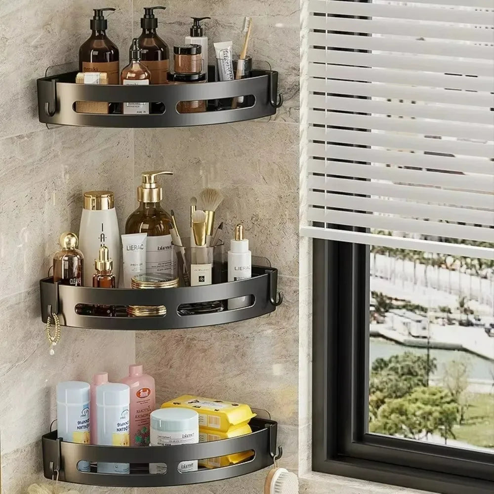 No-Drill Corner Shower Caddy, Adhesive Shelf