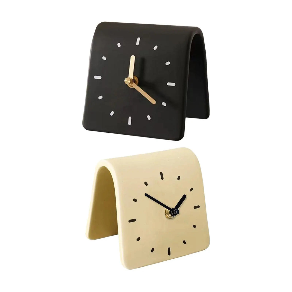 Desk Clock Modern Art Shelf Clock Decorative Silent Desktop Ornament for Desk Kids Room Office Countertop Housewarming Gift
