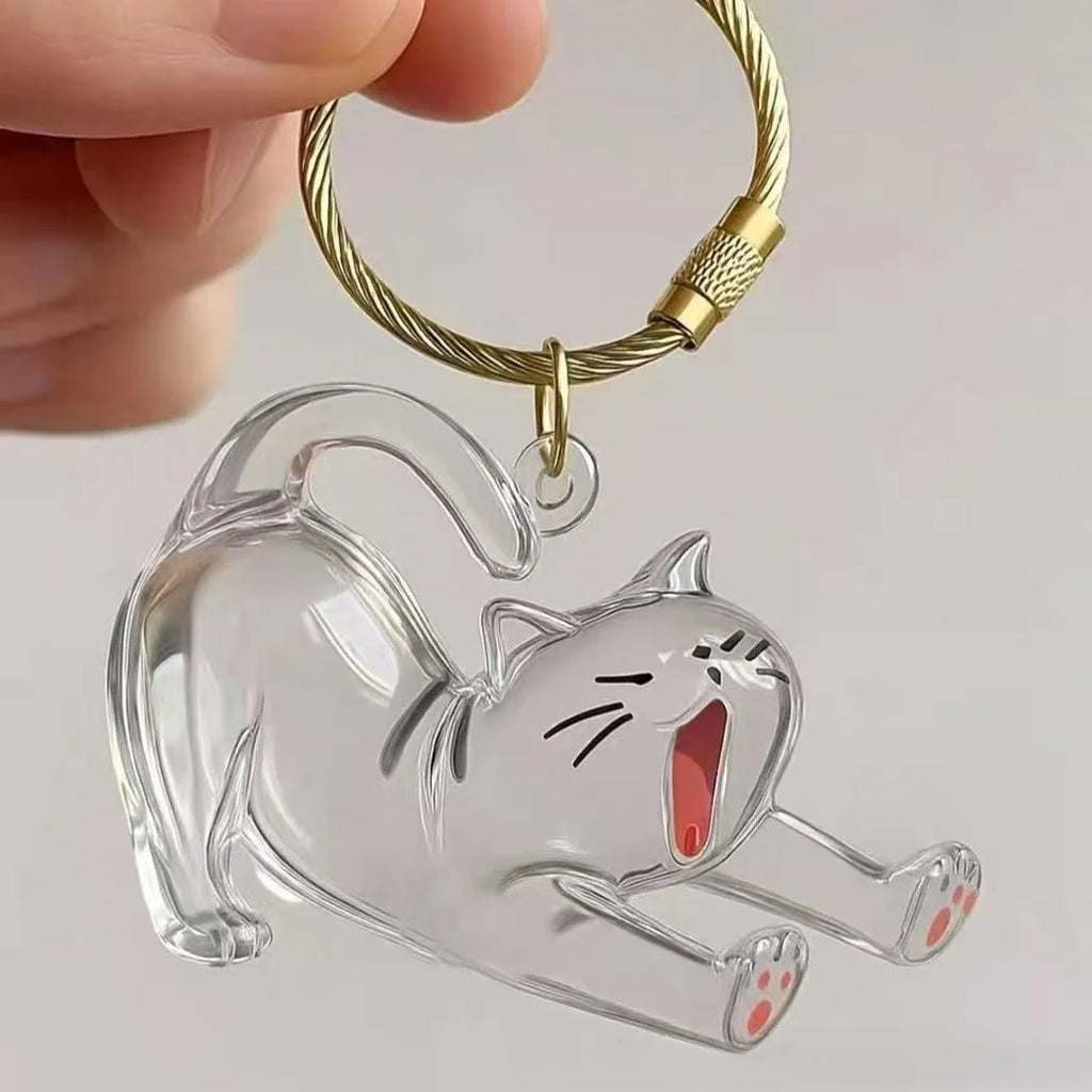 New Cat Hair Storage Keychain Bag Pendant Transparent Pet Fur Keepsake Capsule Souvenir Collection Gift Decoration Accessories